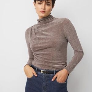 White House Black Market FORME™ Stretch Metallic Long-Sleeve Tee